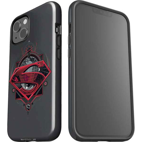 DC Comics Superman Grey Eye Collage iPhone 15 Plus Impact Case