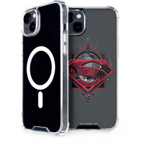 DC Comics Superman Grey Eye Collage iPhone 15 Plus MagSafe Case