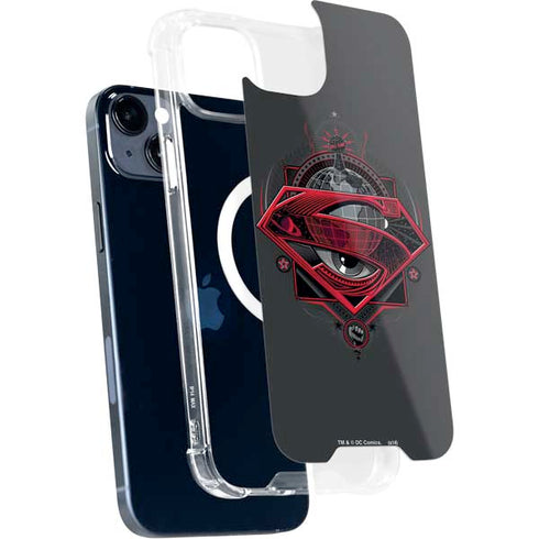 DC Comics Superman Grey Eye Collage iPhone 14 Plus MagSafe Case