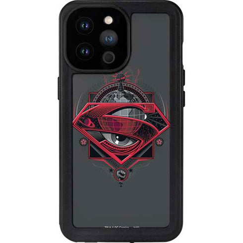 DC Comics Superman Grey Eye Collage iPhone 14 Pro Max Waterproof Case