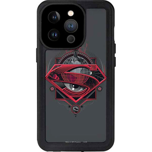 DC Comics Superman Grey Eye Collage iPhone 14 Pro Waterproof Case