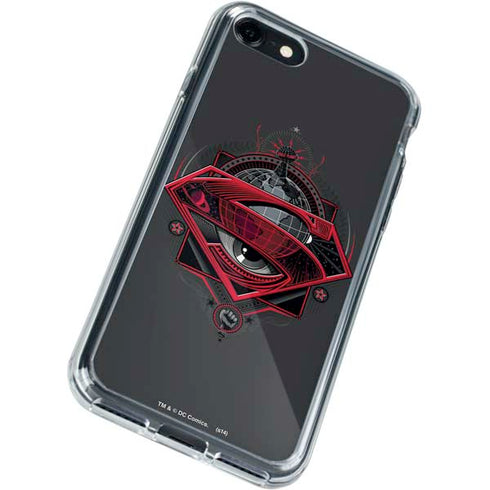 DC Comics Superman Grey Eye Collage iPhone SE (2nd & 3rd Gen) Clear Case