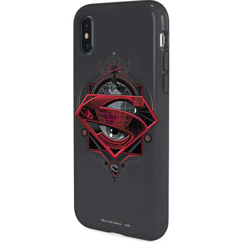 DC Comics Superman Grey Eye Collage iPhone X Pro Case