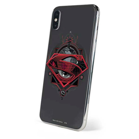 DC Comics Superman Grey Eye Collage iPhone X Skin
