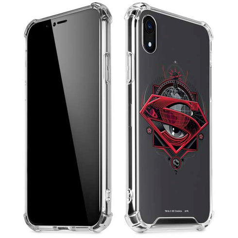 DC Comics Superman Grey Eye Collage iPhone XR Clear Case