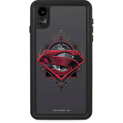 DC Comics Superman Grey Eye Collage iPhone XR Waterproof Case