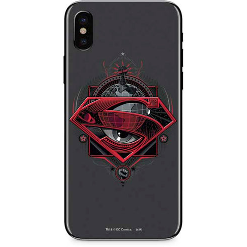 DC Comics Superman Grey Eye Collage iPhone XS Skin