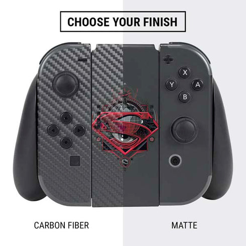 DC Comics Superman Grey Eye Collage Nintendo Switch Bundle Skin