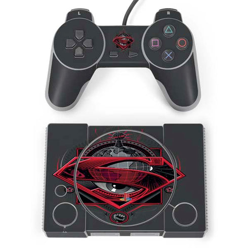 DC Comics Superman Grey Eye Collage PlayStation Classic Bundle Skin