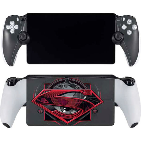 DC Comics Superman Grey Eye Collage PlayStation Portal Remote Player Skin