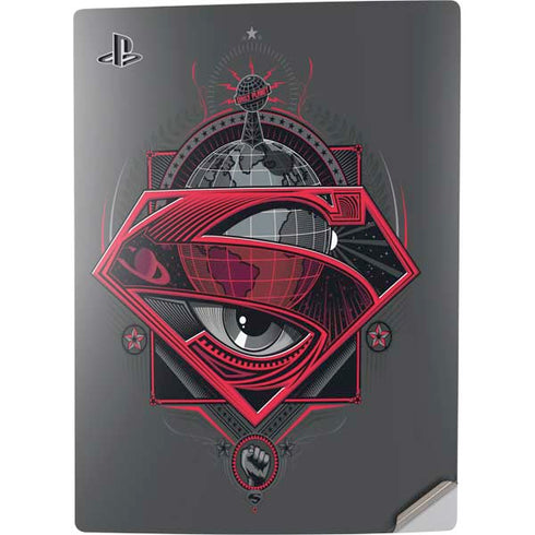 DC Comics Superman Grey Eye Collage PS5 Digital Edition Console Skin