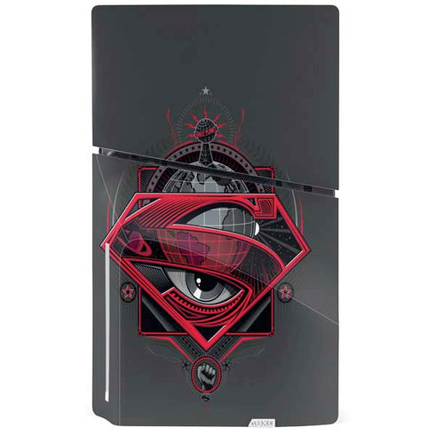 DC Comics Superman Grey Eye Collage PS5 Slim Disk Console Skin