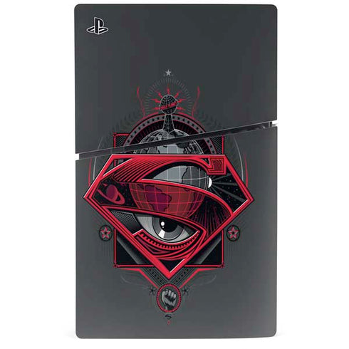 DC Comics Superman Grey Eye Collage PS5 Slim Digital Edition Bundle Skin