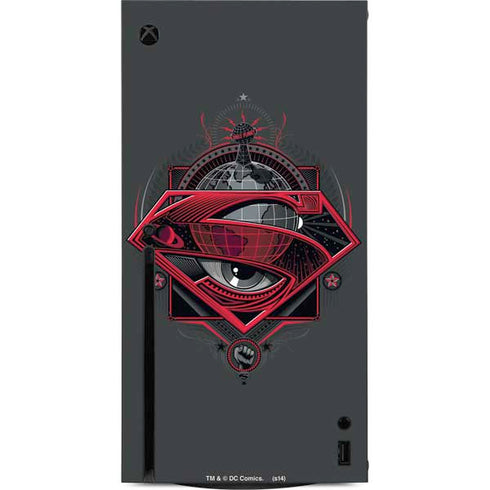 DC Comics Superman Grey Eye Collage Xbox Series X Console Skin