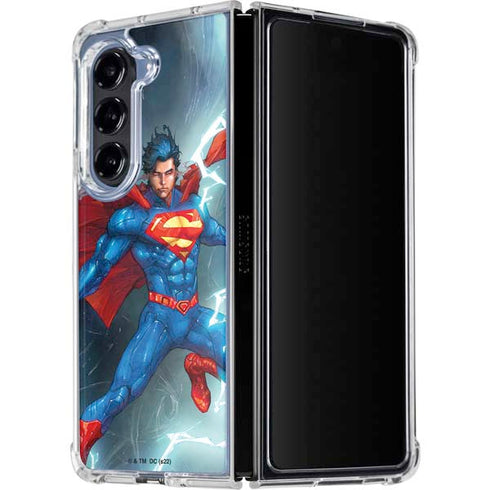 DC Comics Superman Heat Vision Galaxy Z Fold5 5G Clear Case
