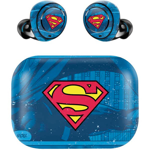 DC Comics Superman Logo Background Pattern Amazon Echo Buds Skin