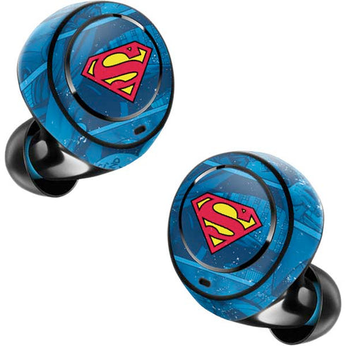 DC Comics Superman Logo Background Pattern Amazon Echo Buds Skin
