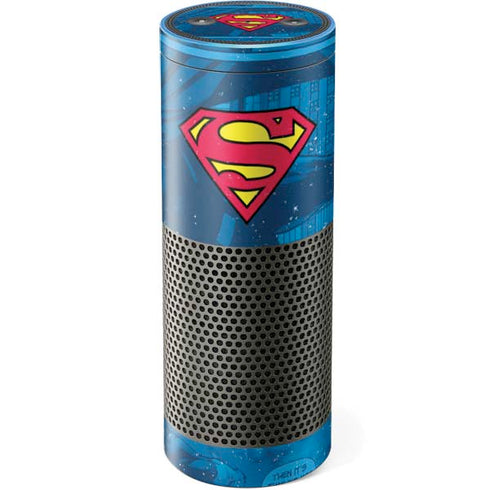 DC Comics Superman Logo Background Pattern Amazon Echo Skin