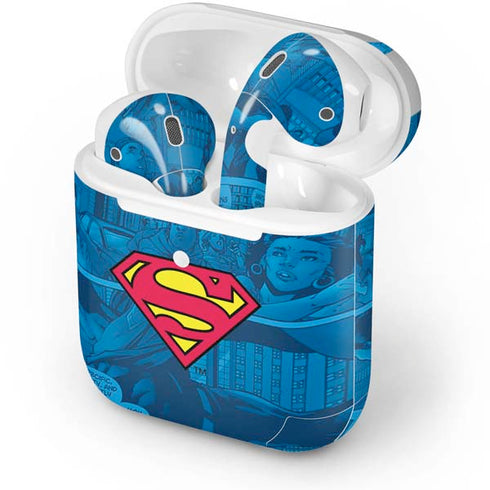 DC Comics Superman Logo Background Pattern Apple AirPods 2 Skin