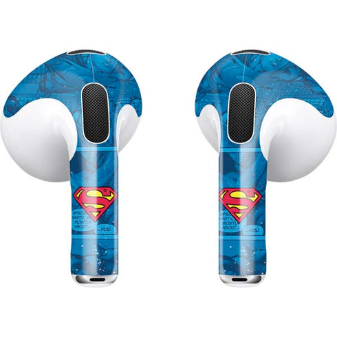 DC Comics Superman Logo Background Pattern Apple AirPods (3rd Gen 2021) Skin