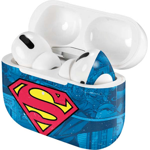 DC Comics Superman Logo Background Pattern Apple AirPods Pro Skin