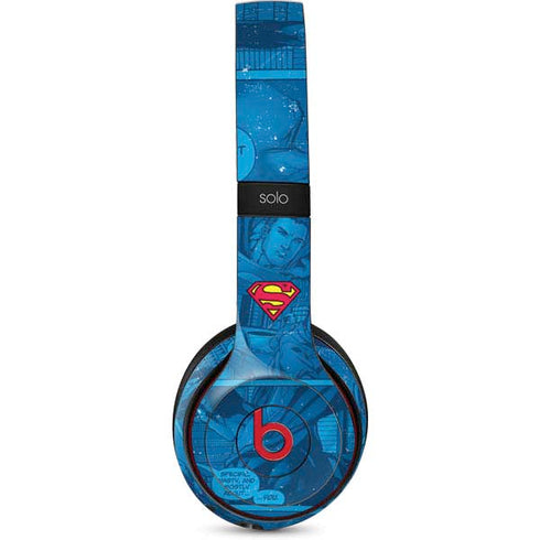 DC Comics Superman Logo Background Pattern Beats Solo 2 Wireless Skin
