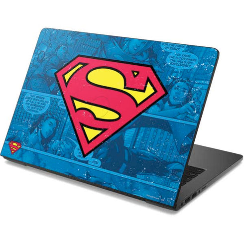 DC Comics Superman Logo Background Pattern Dell Chromebook Skin