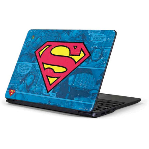 DC Comics Superman Logo Background Pattern Samsung Chromebook Skin