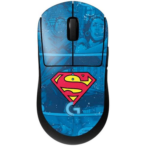 DC Comics Superman Logo Background Pattern G Pro Wireless Gaming Mouse Skin