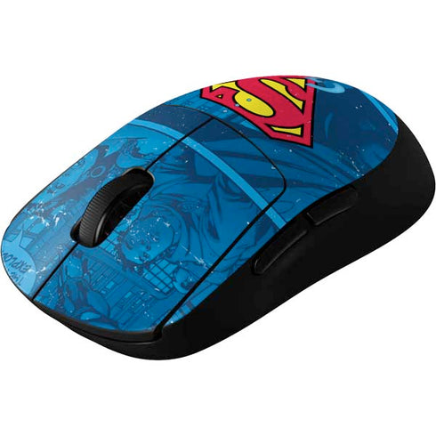 DC Comics Superman Logo Background Pattern G Pro Wireless Gaming Mouse Skin