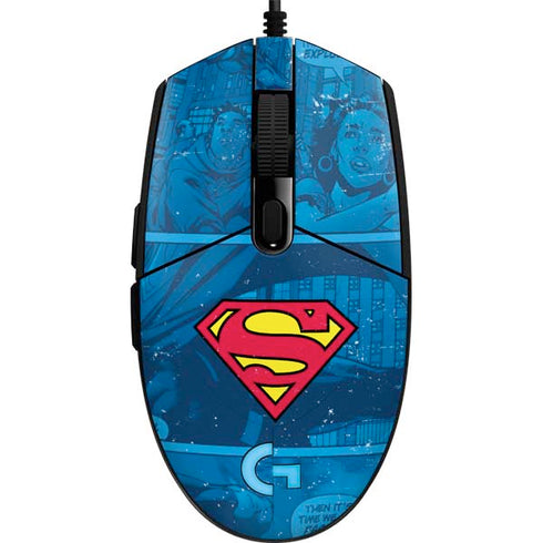 DC Comics Superman Logo Background Pattern G203 Prodigy RGB Wired Gaming Mouse Skin