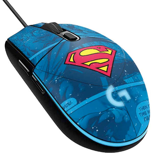 DC Comics Superman Logo Background Pattern G203 Prodigy RGB Wired Gaming Mouse Skin