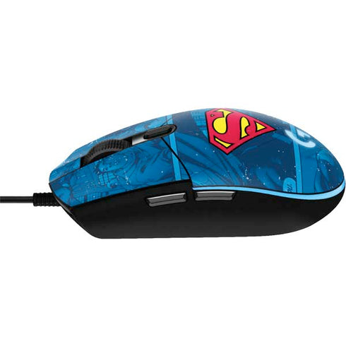 DC Comics Superman Logo Background Pattern G203 Prodigy RGB Wired Gaming Mouse Skin