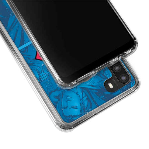 DC Comics Superman Logo Background Pattern Galaxy A21 Clear Case