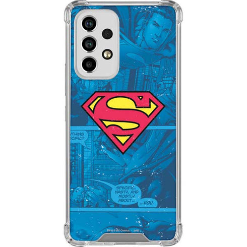 DC Comics Superman Logo Background Pattern Galaxy A33 5G Clear Case