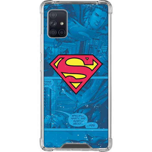 DC Comics Superman Logo Background Pattern Galaxy A51 5G Clear Case