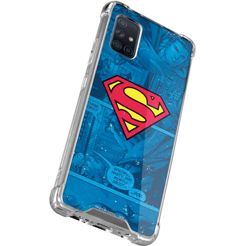 DC Comics Superman Logo Background Pattern Galaxy A71 5G Clear Case