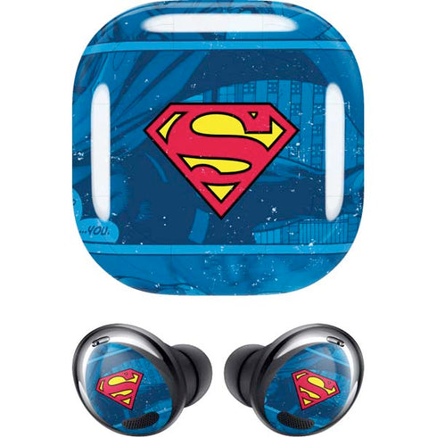 DC Comics Superman Logo Background Pattern Galaxy Buds Pro Skin