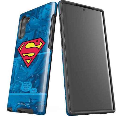 DC Comics Superman Logo Background Pattern Galaxy Note 10 Pro Case