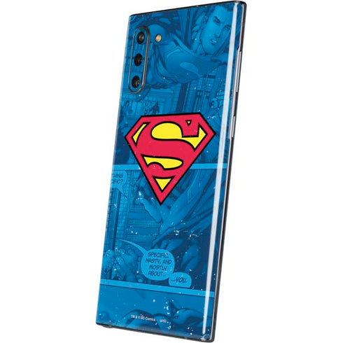 DC Comics Superman Logo Background Pattern Galaxy Note 10 Skin