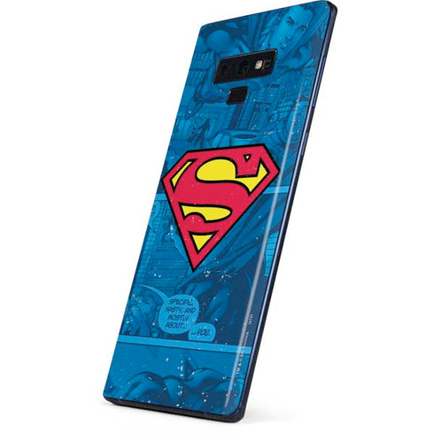 DC Comics Superman Logo Background Pattern Galaxy Note 9 Skin