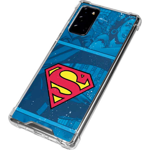DC Comics Superman Logo Background Pattern Galaxy Note20 5G Clear Case