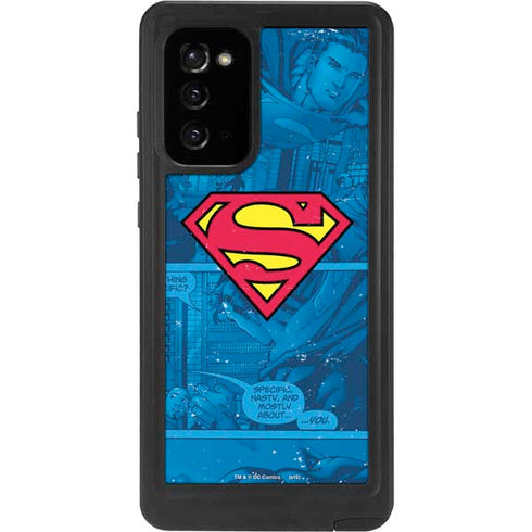 DC Comics Superman Logo Background Pattern Galaxy Note20 5G Waterproof Case