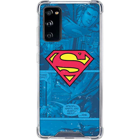 DC Comics Superman Logo Background Pattern Galaxy S20 FE Clear Case