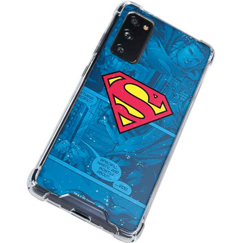 DC Comics Superman Logo Background Pattern Galaxy S20 FE Clear Case
