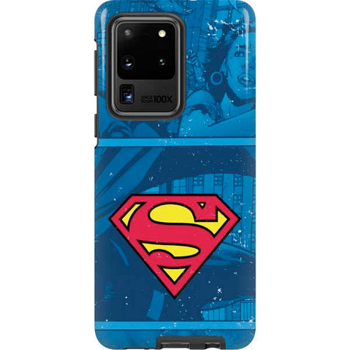 DC Comics Superman Logo Background Pattern Galaxy S20 Ultra 5G Pro Case
