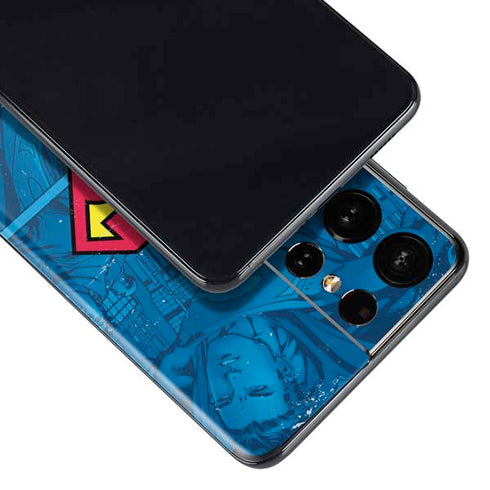 DC Comics Superman Logo Background Pattern Galaxy S21 Ultra 5G Skin