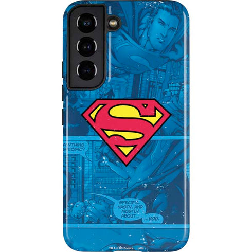 DC Comics Superman Logo Background Pattern Galaxy S22 Pro Case