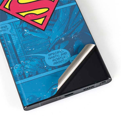DC Comics Superman Logo Background Pattern Galaxy S22 Ultra Skin