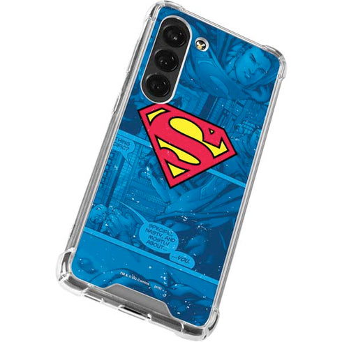 DC Comics Superman Logo Background Pattern Galaxy S23 Clear Case